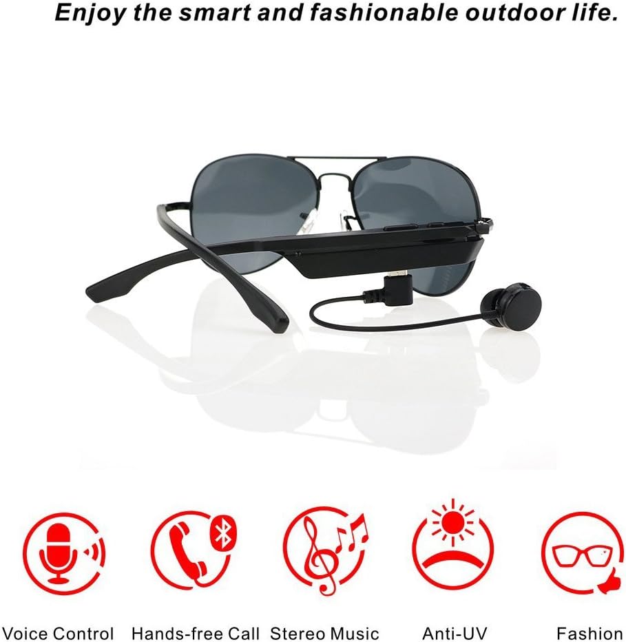 Seleven Wireless Bluetooth Sunglasses with Headset Headphone Polarized Glasses for iPhone Samsung Android IOS Smartphones