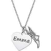 Personalized Track Necklace, Engraved Charm Necklace, Sneaker Pendant, Running Gift for Women, Teens and Girls