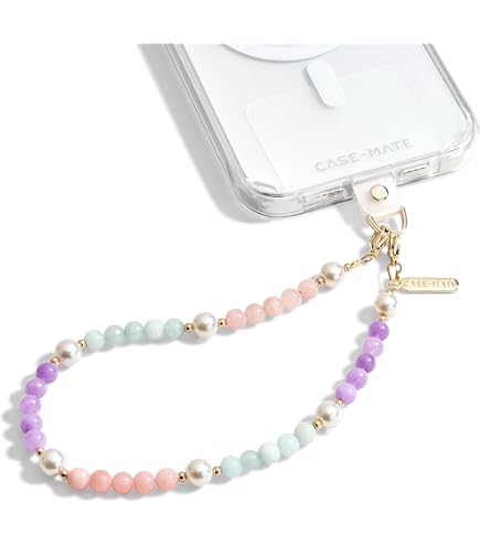 Kedaijin Phone Wrist Strap, Marble Beaded Leather Double