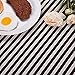 6 Pcs Disposable Black White Stripe Plastic Tablecloth, 108 Inch x 54 Inch Ractangle Tablecover, for Party, Dance and Picnic (Black White Stripe)