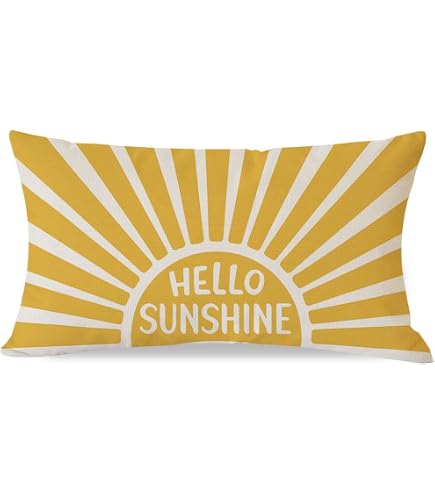 Farmhouse 'You Are My Sunshine' Pillow Cover - 20x20 Inch Cotton Linen Cushion Cover For Sofa - View #11