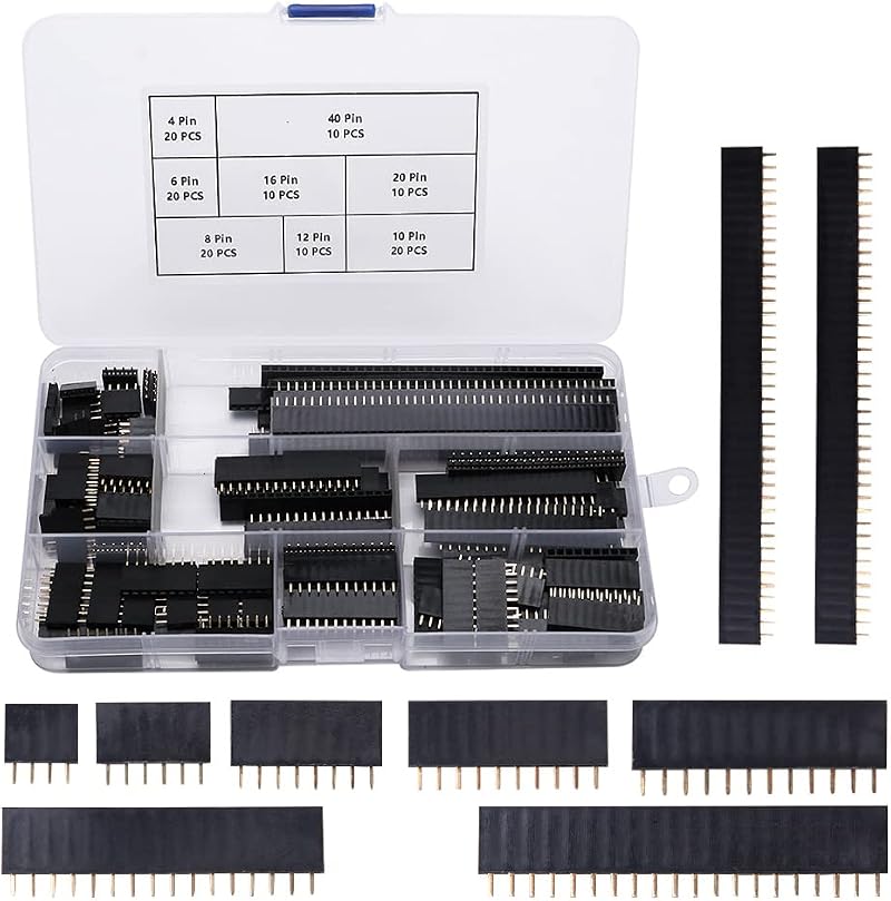 VooGenzek 120 PCS 2.54mm Breakaway Female Header Kit for Arduino Shield