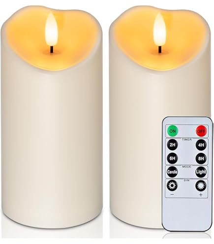 Bougies LED Étanches Biyanuo - Télécommande, Minuterie, 14cm