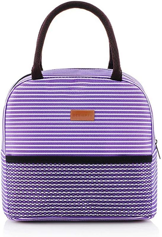Debispax Lunch Bag Cooler Bag Women Tote Bag Insulated Lunch Box Water-resistant Thermal Lunch Bag Soft Leak Proof Liner Lunch Bags for Women/Men/office/School,Purple