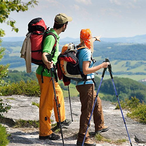 UROPHYLLA Trekking Poles, Anti- Shock Aluminum Hiking Poles Lightweight Hiking/Climbing/Backpacking/Durable Walking Sticks with Useful Wrist Strap and Assorted Tips Perfect for Travel, 1 Pair - Thumbnail 6