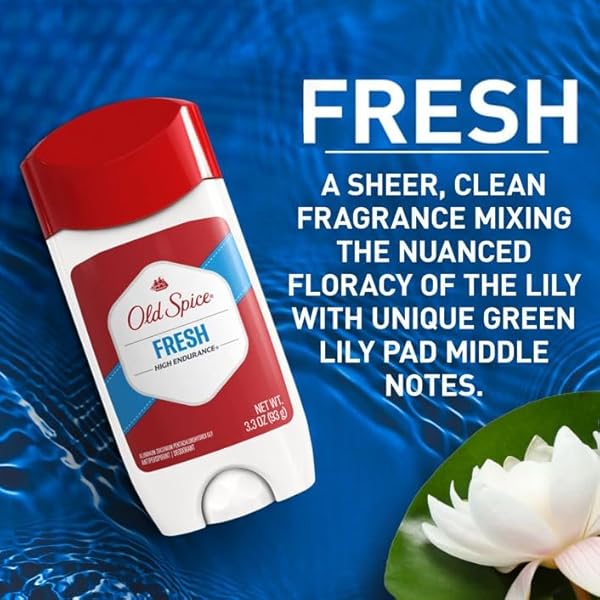 OLD SPICE ANTIPERSPIRANT DEODORANT FOR MEN, HIGH ENDURANCE, 24/7 SWEAT DEFENSE & ODOR PROTECTION, 24/7 FRESHNESS & LASTING SCENT, FRESH SCENT, 3.3 OZ