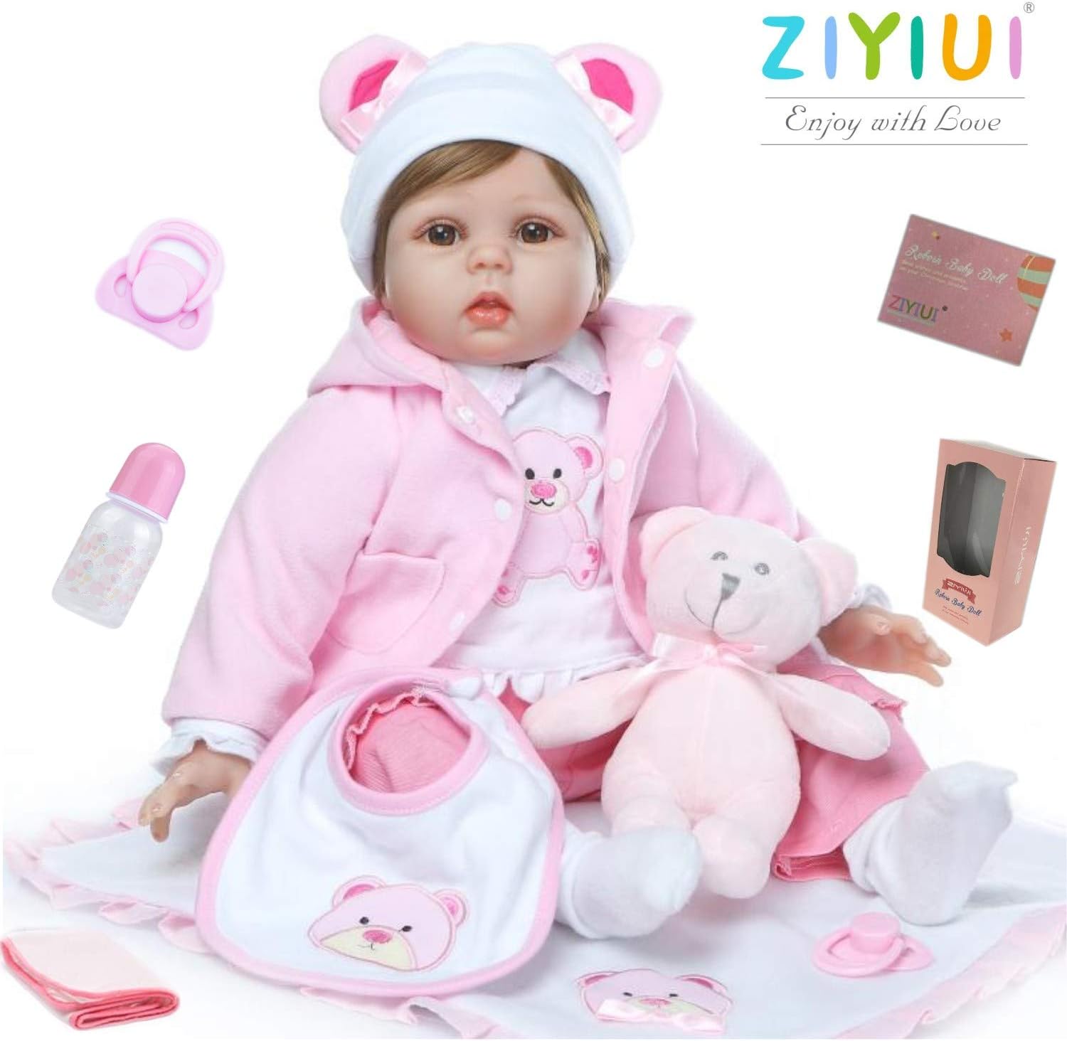 ZIYIUI Reborn Dolls 22 inch 55cm Realistic Baby Dolls Soft Silicone vinyl that Looks Real Reborn Baby Dolls Girls Real life Newborn Baby Toys - Image 3