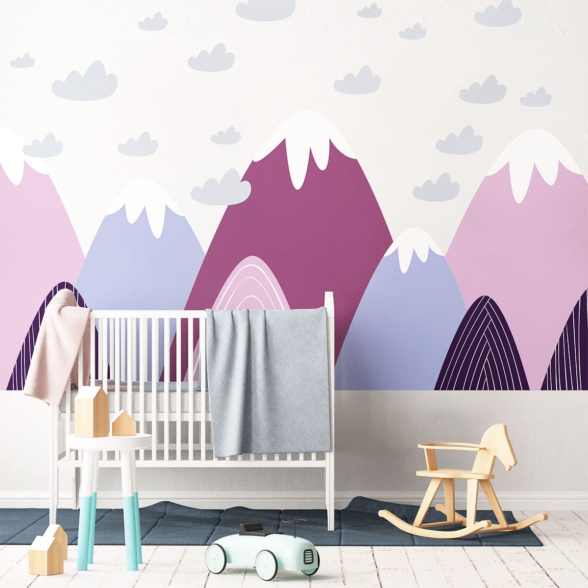 Children's Wall Stickers – Nursery Decoration – Giant Children's Wall Sticker Scandinavian Mountains Vilka – 40 x 60 cm