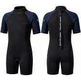 Kids Wetsuit for Boys Girls, 3/2mm Neoprene Shorty/Full Suit, Toddler Youth Thermal Swimsuit for Swimming, Surfing, Snorkeling, Beach and Pool