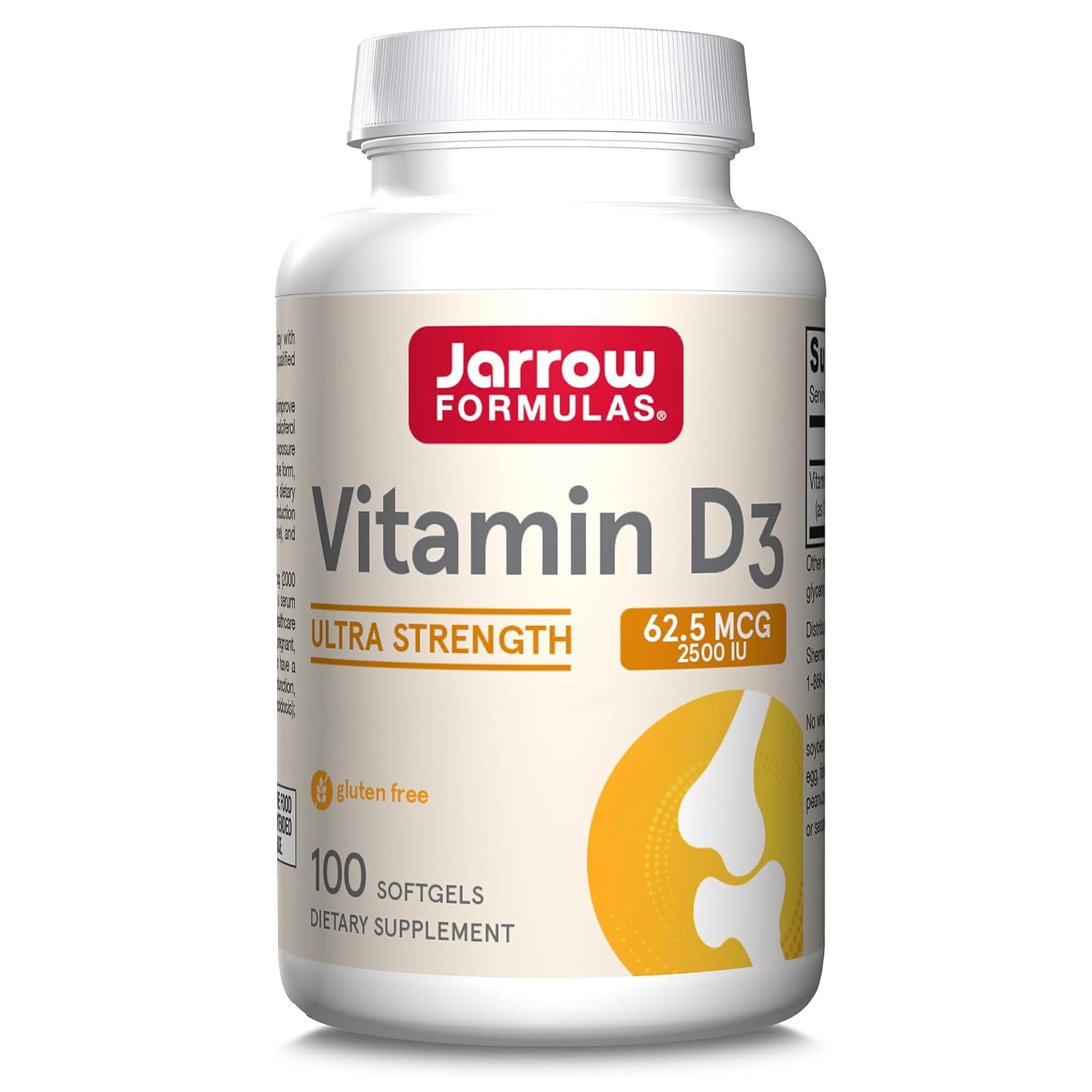 Jarrow Formulas, Vitamin D3, 2500IU Depot, 1 Capsule Every 3 Days, 100 Softgels, Gluten Free, SOYA Free, Non-GMO