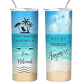 Fatbaby Retirement Gifts for Women,Happy Retirement Travel Tumbler Cup,Retired Gifts for Women Coworker,Vacuum Insulated Stainless Steel Skinny Tumbler With Lid and Straw 20oz