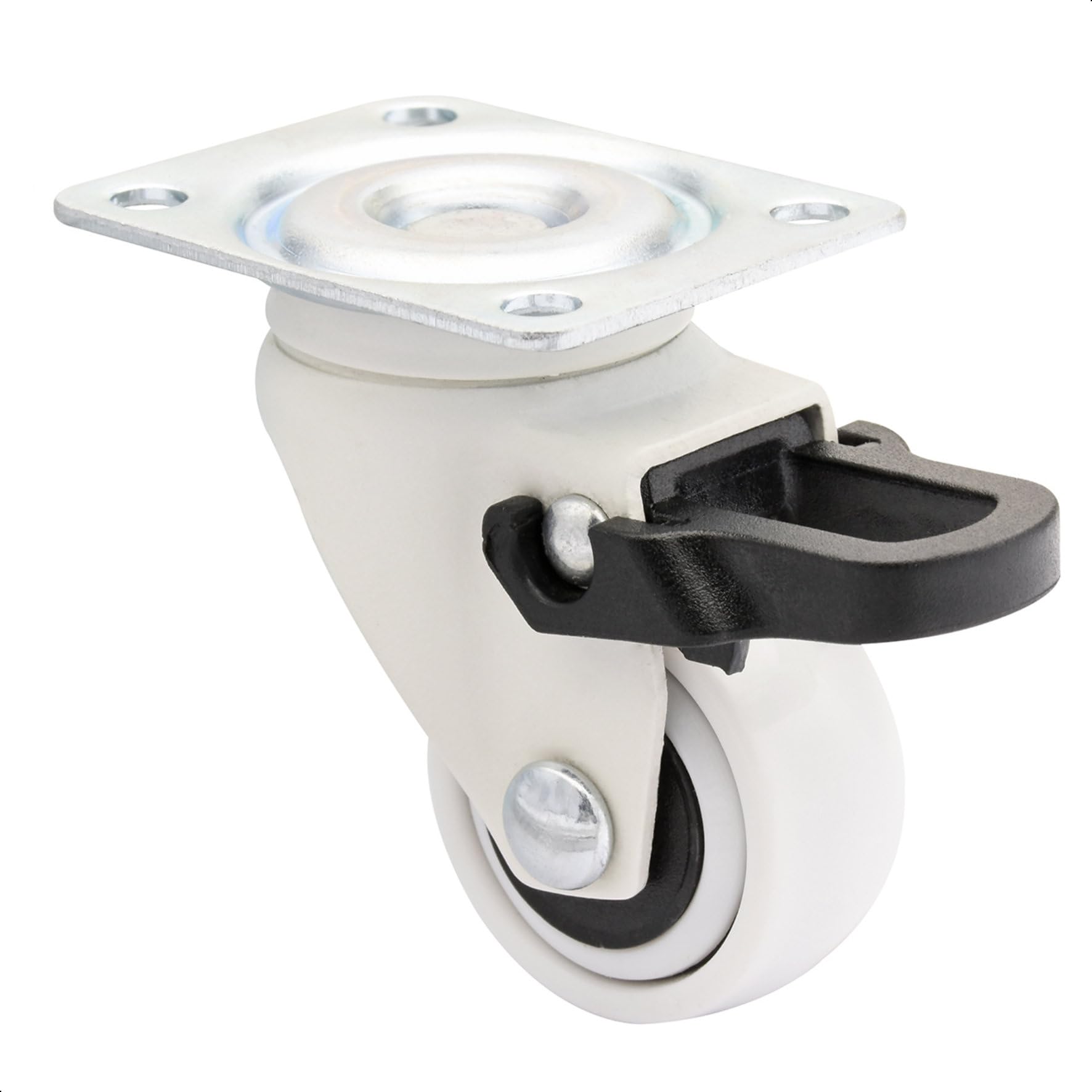 WAGNER design - 3C - swivel castor/furniture castor - white, soft tread, diameter Ø 25 mm, brake, load capacity 12 kg - 01232601