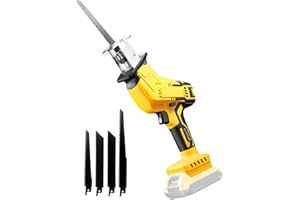 Cordless Reciprocating Saw for DEWALT 20V Max Battery, Brushless Motor Variable Speed 0-3500 SPM, DEROLT Tool-free Blade Change, Recipro Sawzall with 4 Saw Blades for Wood/Metal Cutting (Tool Only)