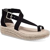 Alfani Womens Moira Microsuede Toe Loop Wedge Sandals Black 8 Medium (B,M)