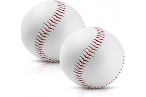 Rarapop Blank Standard Baseball Balls, Official Size 9 Inch Leather Covered Practice Baseball Training Ball for League Play, Pitching, Hitting, Batting, Fielding, Autograph
