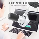 FIFINE XLR USB Dynamic Microphone K688 White with Mute Gain Headphones Jack view 6