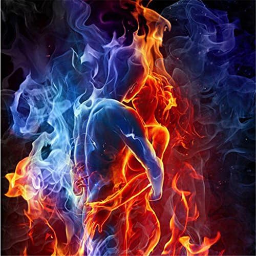 Fire And Ice Silhouette 5D DIY Diamond Painting Cross Stitch Diamond Embroidery Mosaic For Home Decoration Painting