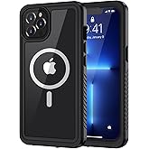 Lanhiem Magnetic for iPhone 13 Pro Max Case, Waterproof Dustproof Cover [Built in Screen Protector] [Compatible with MagSafe], Full Body Heavy Duty Phone Case for iPhone 13 Pro Max - 6.7” (Black)
