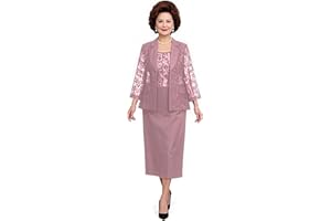 Plus Size Elegant Mother of The Bride Evening Gowns 3 Pieces Formal Lace Dresses with Jackets Wedding
