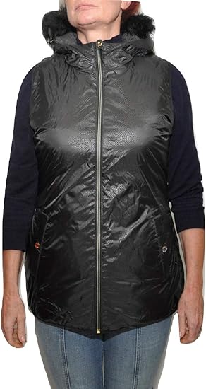 michael kors vest with fur hood