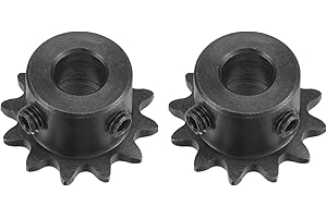 uxcell #25 Chain Roller Sprocket, 8mm Bore 1/4" Pitch 12 Tooth Single Strand Chain Sprocket, C45 Carbon Steel 25 Roller Chain