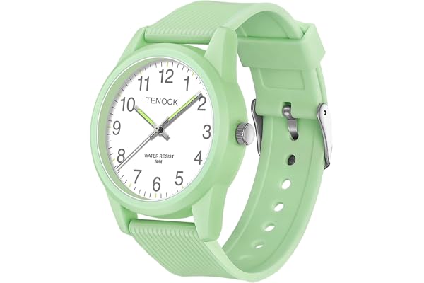TENOCK Kids Analog Watches for Girls Boys Watches with Soft Band Learning Time 50M Waterproof Children Watch Easy to Read for Ages 4-12 Kids Gift | Soft Band, 32mm Clear Case, Easy to Read, Simple Style, Sport, Swimming, Playing, Daily Wear, Ideal Gift for Birthday