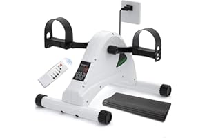 HOMGIM Pedal Exerciser Under Desk Bike Mini Exercise Bike for Leg/ Arm Cycling Exercise Portable Peddler with LCD Display