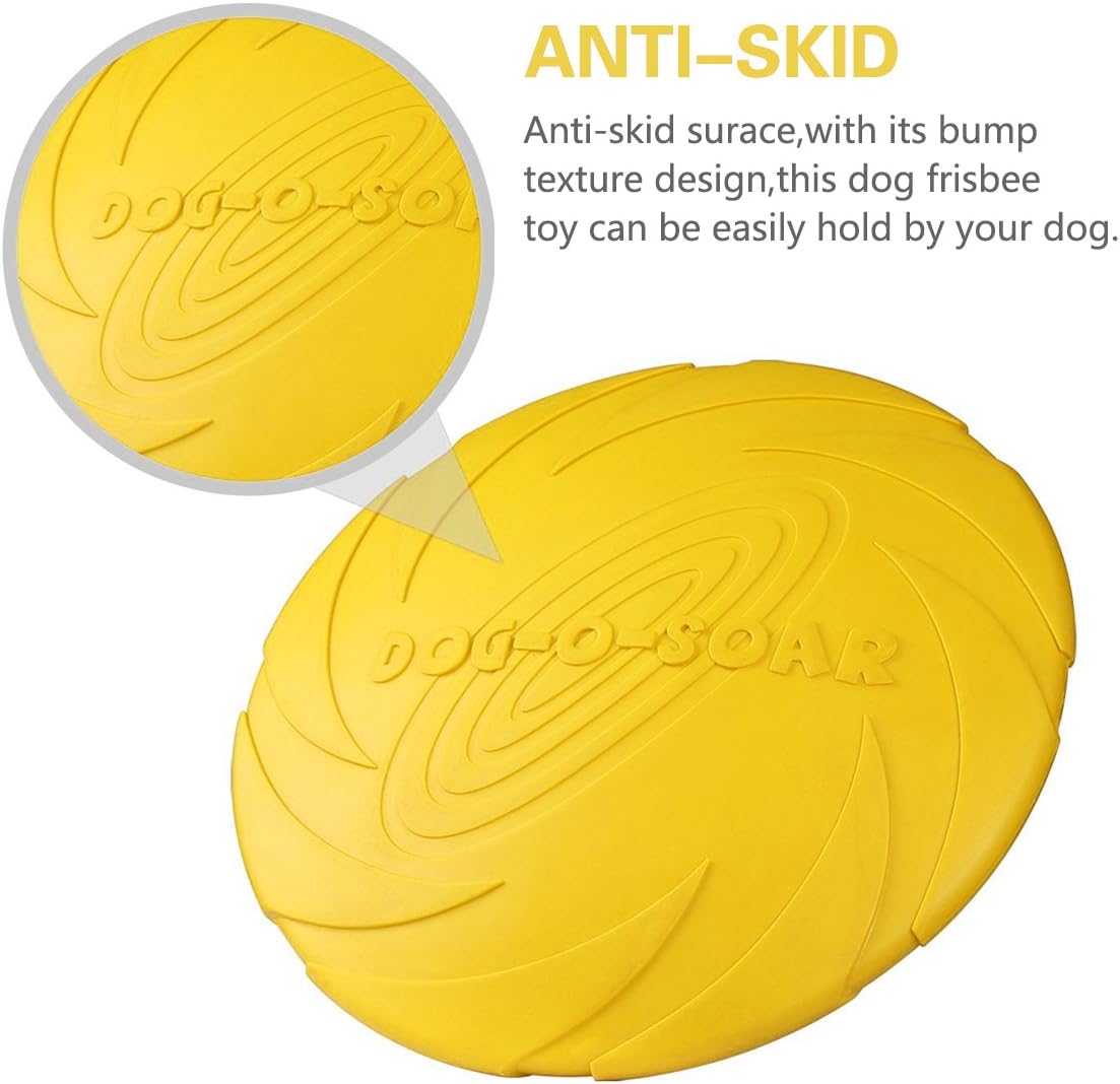 PETCUTE Dog Frisbee Dog flying Disc interactive Toy for dog Dogs Training frisbee 2 Pieces ø 20 cm, 2 Yellow - Image 5