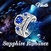 Vibrille Cushion-Cut Lab-Created Blue Sapphire and Cubic Zirconia Square Frame Bridal Wedding Ring Sets in Sterling Silver