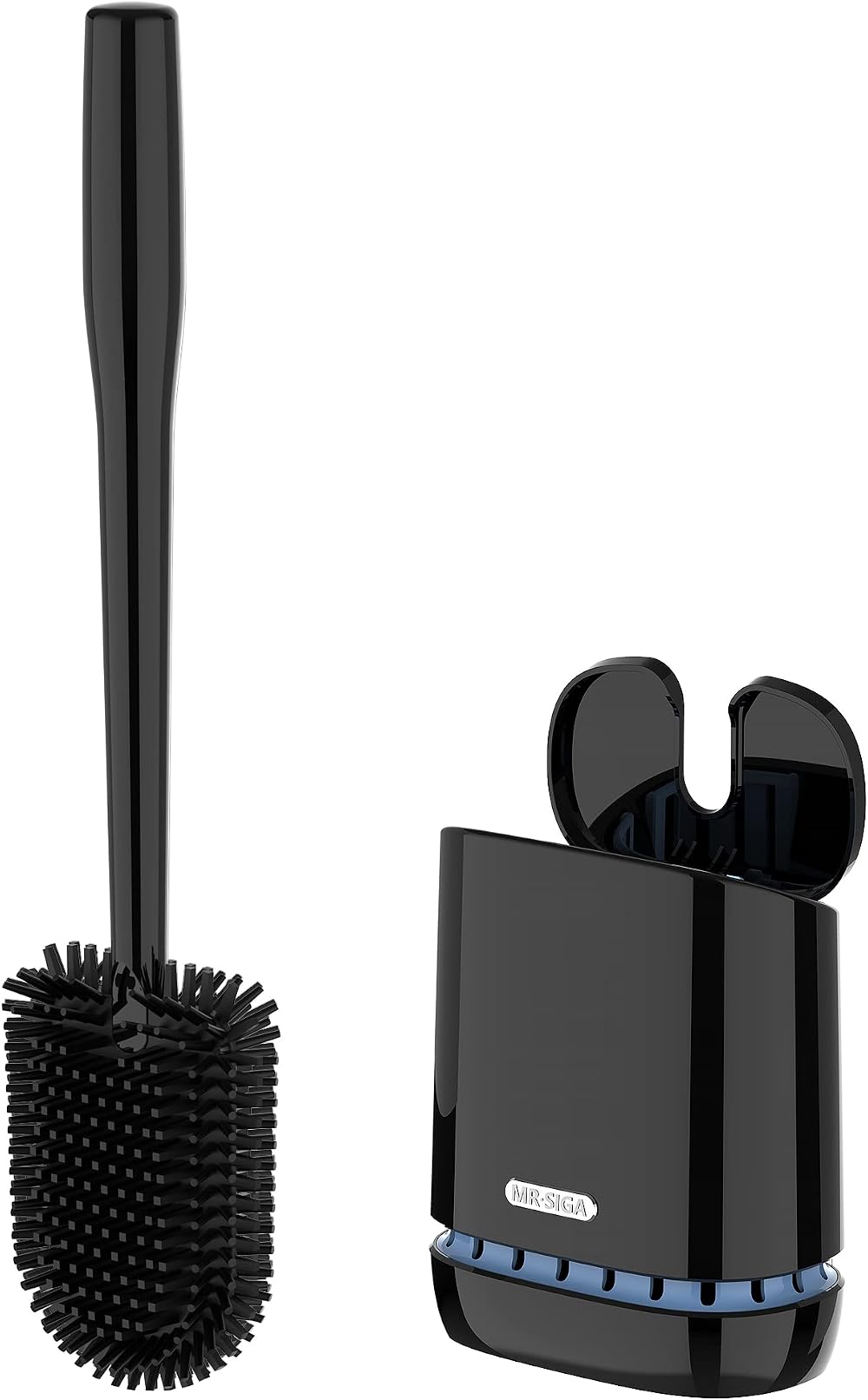 MR.SIGA Toilet Bowl Brush and Holder Black 1 Pack Wall Mounted