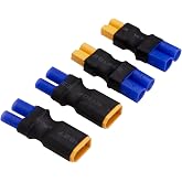 rflaueo 4pcs XT30 to EC2 Male Female RC Connector Adapter(E55-4)