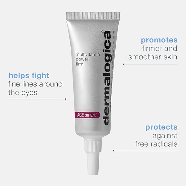 DERMALOGICA MULTIVITAMIN POWER FIRM EYE CREAM WITH ANTIOXIDANT VITAMINS, ANTI-AGING WRINKLE FIRMING UNDER EYE TREATMENT – COMBAT VISIBLE LINES AROUND THE EYE AREA, 0.5 OZ