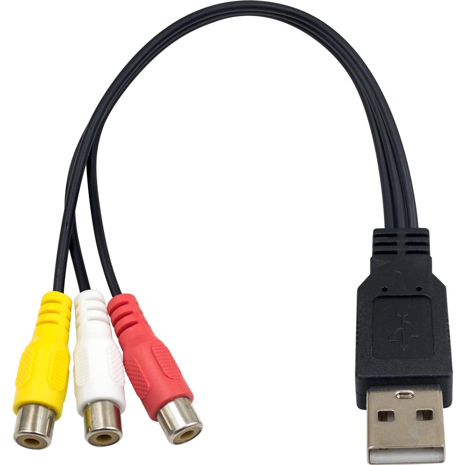 Duttek USB to RCA Cable 25cm - USB A 2.0 Male to 3 RCA Female Video Audio Capture Card Adapter for PC, MAC