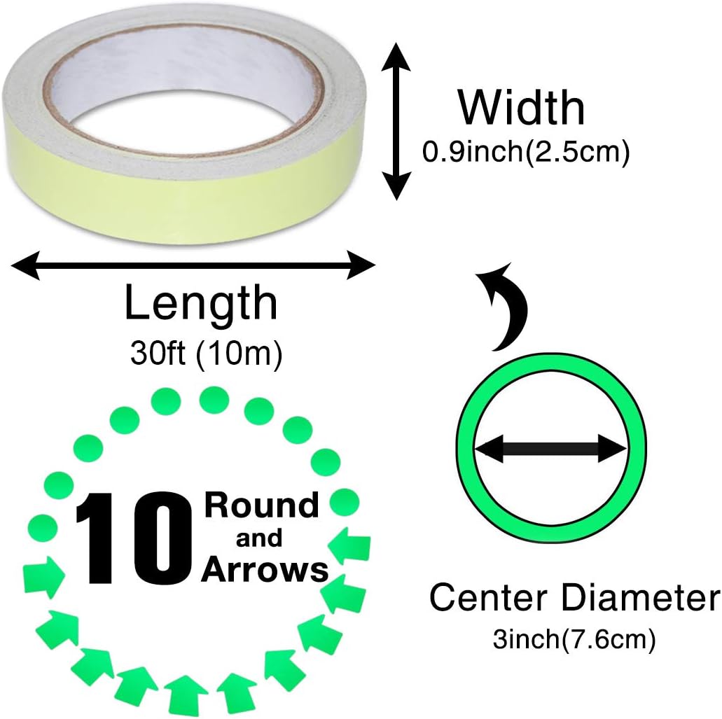 ONTWIE Luminous Tape, 33ft x 1inch Glow in The Dark Tape - Image 5