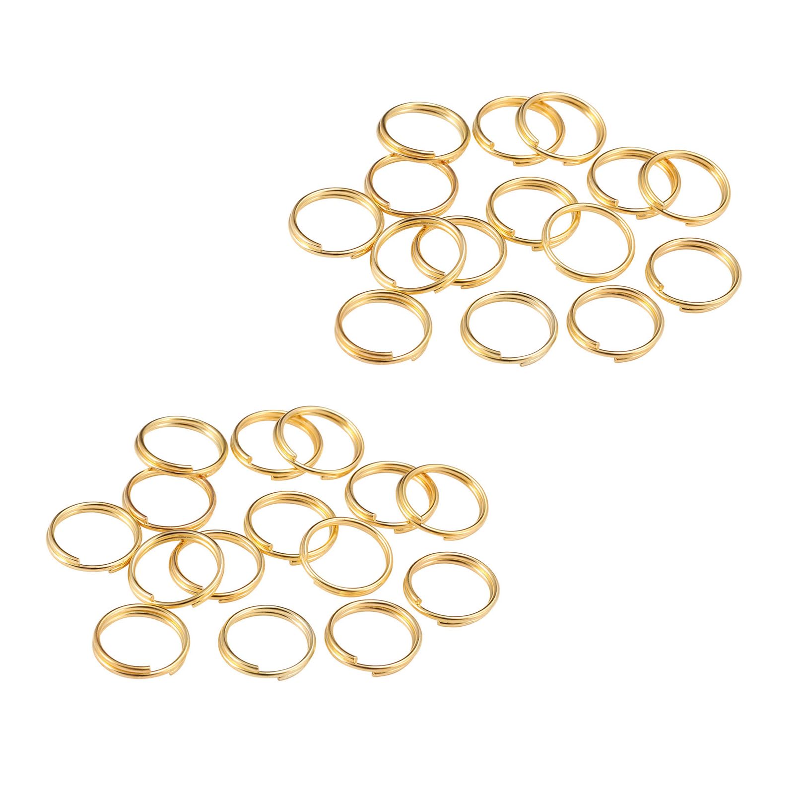 Leliafleury 200Pcs Round Key Rings 8mm Metal Split Rings Key Ring Hoops for DIY Crafts Jewelry Making (Gold)