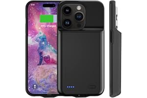 KOOAQQ Battery Charging Case for iPhone 14 Pro Max, [2024 Upgraded] Ultra-Slim 6800mAh Portable Extended Charger Case Extended Battery Backup Pack for iPhone 14 Pro Max Rechargeable Charger Case-Black