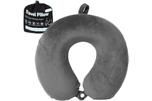 Gluck Plants Travel Pillow,Neck Pillow for Traveling U Shaped Memory Foam Grey Portable Headrest Sleep Airplane Travel Neck Pillow for Flight,Car & Home,Office