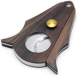 GALINER Cigar Cutter Lock System Wood Stainless Steel Double Cut Blade Cigar Guillotine in Gift Box