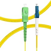 FLYPROFiber- LC/UPC to SC/APC OS2 Single Mode Fiber Patch Cable 2M/7ft | Simplex 9/125um SMF, Singlemode, Fully Tested Fiber Optic Internet Cable, OS1/OS2 Compatible, Options: 0.2m-200m, LSZH