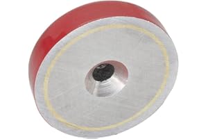 JW WINCO J.W. Winco 58-AN-19 GN58 Pot Magnet Assembly with Thru Hole, 0.75" Diameter, 0.15" Thru Hole, 0.30" Thickness, Steel/Aluminum Housing, Nickel and Cobalt Combination AlNiCo Magnet (AN Type), Red Lacquered Finish