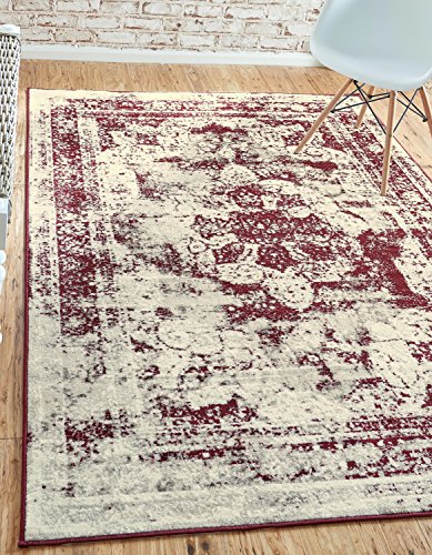 Unique Loom Sofia Collection Burgundy 8 x 10 Area Rug (8' x 10')