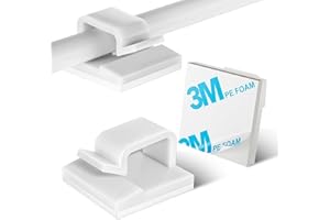 Curovtrp 30PCS Cable Clips, Adhesive Wire Clips Organizer Cord Management, Cable Staples Outdoor Strong for Wall, Desk, Chris