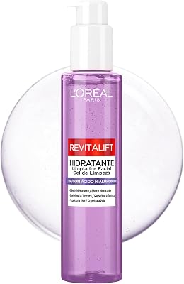 L'Oréal Paris Revitalift Filler Limpeza Facial Hidratante com Ácido Hialurónico e Ácido Salicílico. Suaviza e hidrata a pele. Redefina a textura. Adequado para uso matinal e noturno, 150 ml