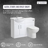 VeeBath Linx 1050 Vanity Unit Set, Wash Basin & WC Toilet Pan - White view 4