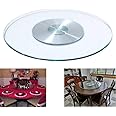 Large Lazy Susan for Dining Table Kitchen Glass Turntable with Aluminum Alloy Bearing, Smooth Swivel, Diameter 20inch / 23.5inch / 27.5inch / 31.5inch / 35inch / 39inch / 47inch