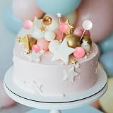 ASTARON 32 Pcs Ball Cake Topper Decorations Rose Gold Pink Foam Balls view 6