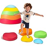 kryolla Sensory Balance Stepping Stones for Kids 5-Pack Non-Slip Toddler Stepping Stones, Stackable Indoor Play Set for Motor Skill Development and Coordination (Age 3-8)