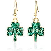 BOOZIQ St Patrick's Day Earrings for Women Green Shamrock Dangle Earrings Irish Earring Green Hat Festival Earring St. Patrick's Day Holiday Jewelry Gift for Women