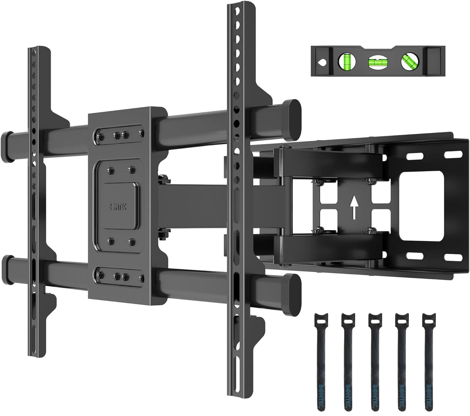 Photo 1 of *UNTESTED*
BONTEC Full Motion TV Wall Mount for 37-84 Inch TVs, Hold up to 132lbs, Max VESA 600x400mm, Swivel Tilt Dual Arms, Adjustable Viewing Angle, Fits 16" Wood Studs, Easy Assembly