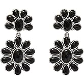 Western Earrings for Women Vintage Turquoise Oval Dangle Earrings Western Cowgirl Country Concert Outfits for Women Jewelry Gift